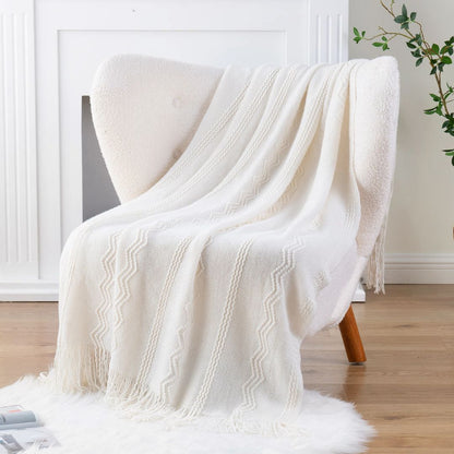 plaid-chauffant-canape-motifs-blanc