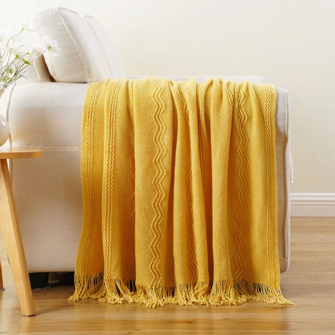 plaid-chauffant-canape-motifs-jaune