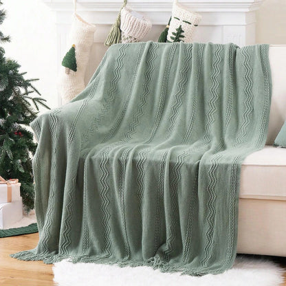 plaid-chauffant-canape-vert-sauge