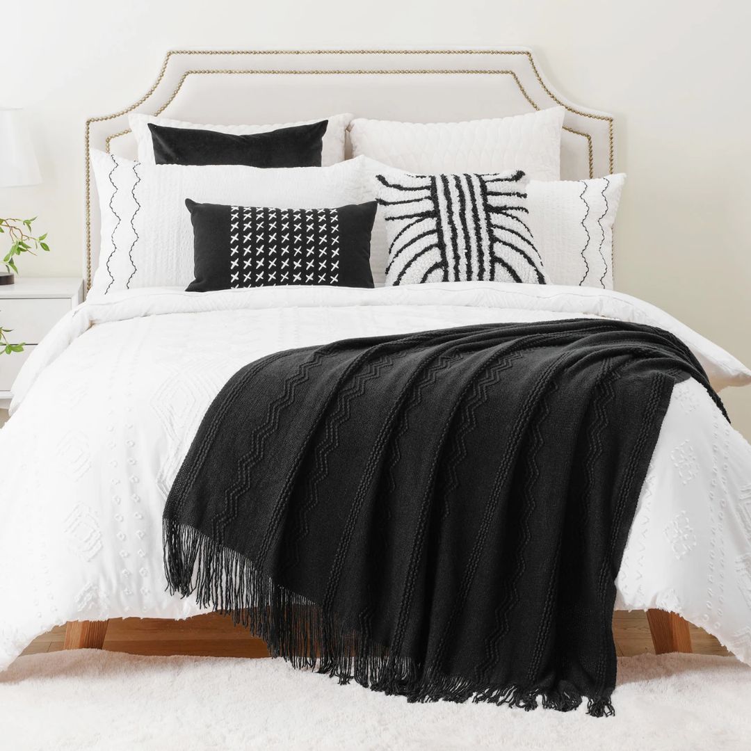 plaid-chauffant-caroussel-jete-lit-noir