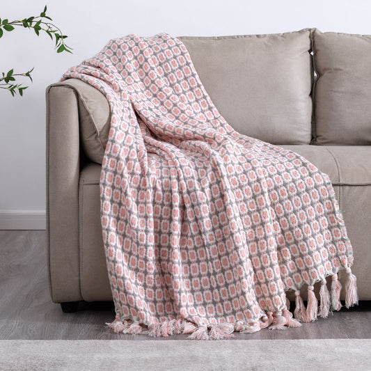 plaid-chauffant-horizons-caroussel-rose-fauteuil