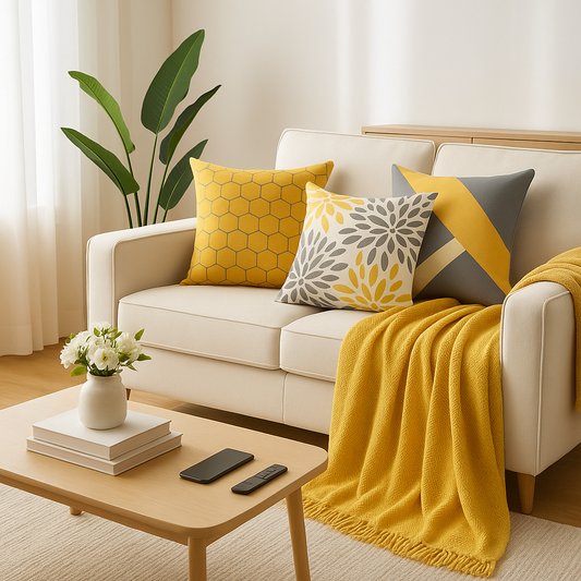 plaid-chauffant-jaune