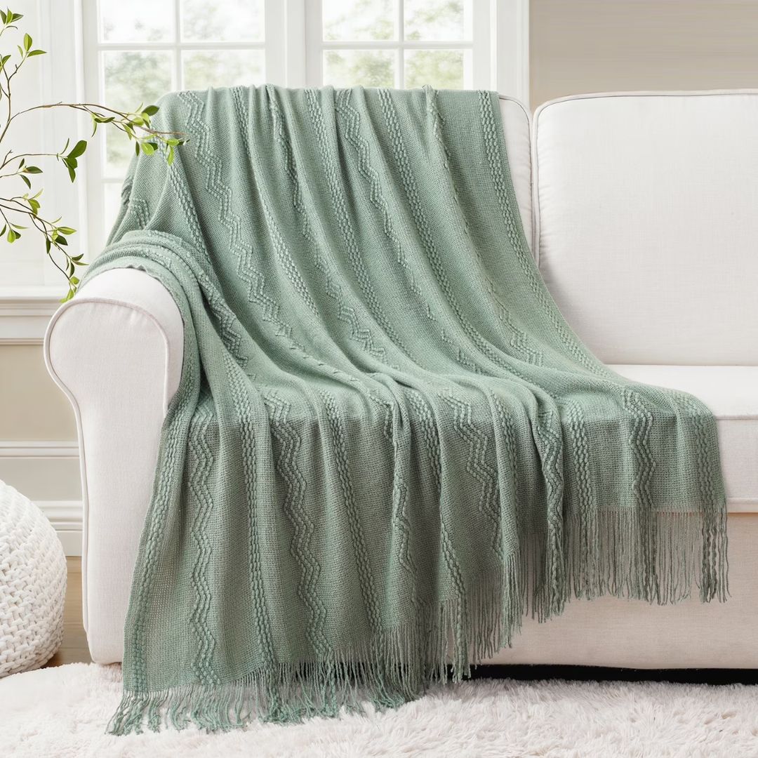 plaid-chauffant-vert-sauge-tendance