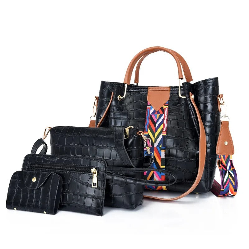 sac-a-main-femme-quatre-croco-variante-noir