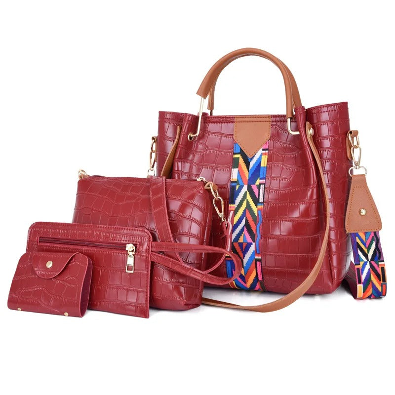 sac-a-main-femme-quatre-croco-variante-rouge