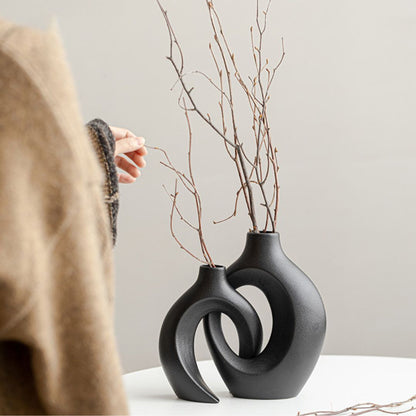 sculpture-ceramicdeco-noir-deux-pieces