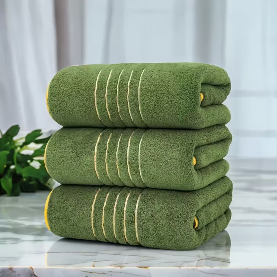 serviette-de-bain-lot-vert