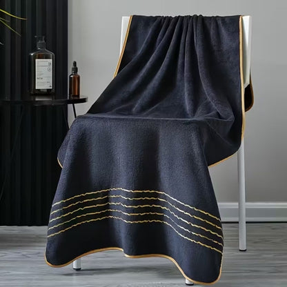 Serviette de bain de luxe noire - ensemble de 8 pièces, séchage rapide, coton de haute qualité