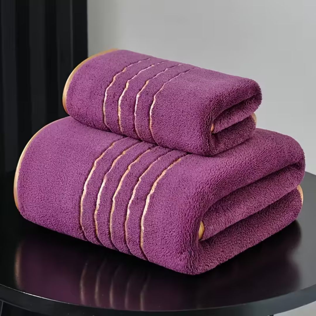 serviette-de-bain-violet-lot-deux