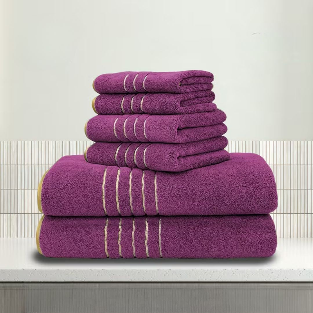 serviette-de-bain-violet-set
