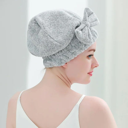 Serviette microfibre - Bonnet de séchage cheveux orange