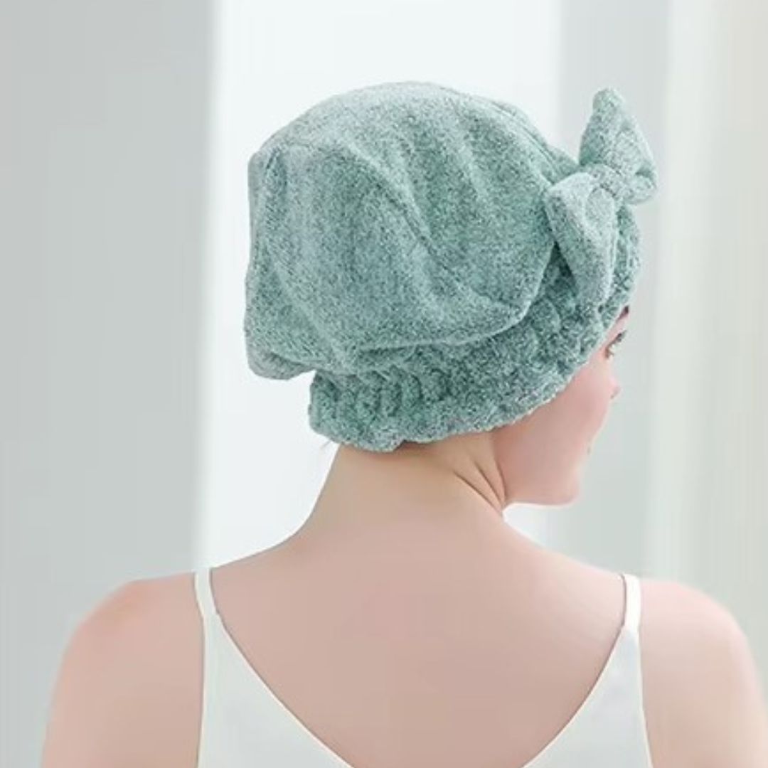 Serviette microfibre - Bonnet de séchage cheveux orange
