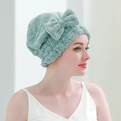 Serviette microfibre - Bonnet de séchage cheveux orange