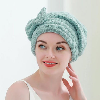 Serviette microfibre - Bonnet de séchage cheveux orange