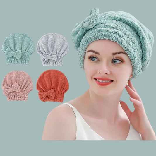Serviette microfibre - Bonnet de séchage cheveux orange