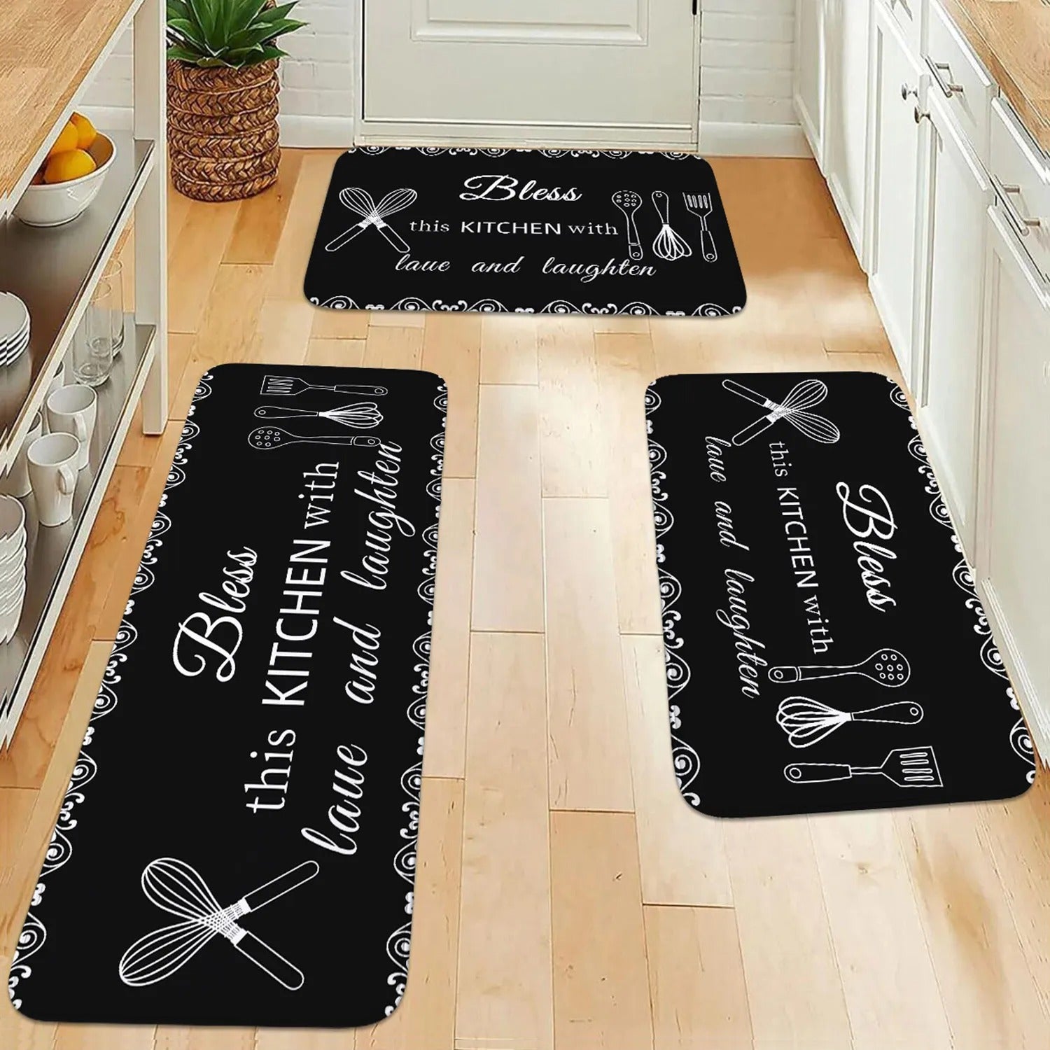 tapis-de-cuisine-trio-imprimés-noir