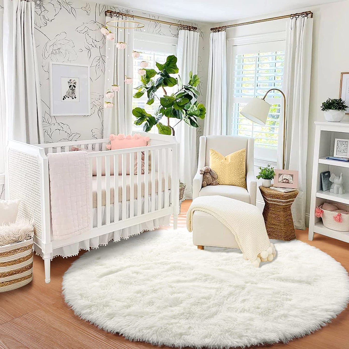 tapis-salon-rond-coloris-blanc