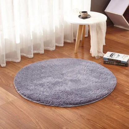 Tapis rond salon | Design Premium, Gris argenté