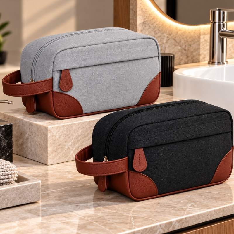 Trousse-de toilette-homme-grande-capacité-en-toile-canvas